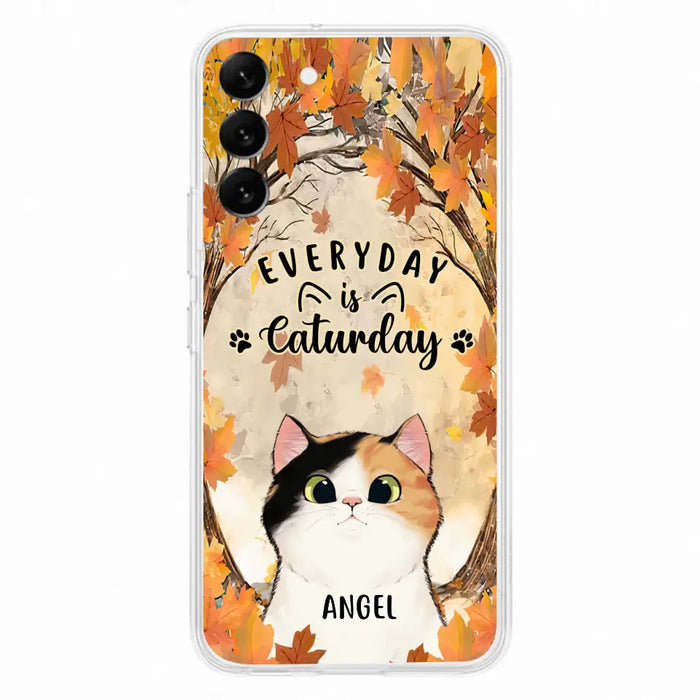 Custom Personalized Cat Phone Case For iPhone And Samsung - Gift Idea For Cat Lover - Up to 6 Cats - Everyday Is Caturday