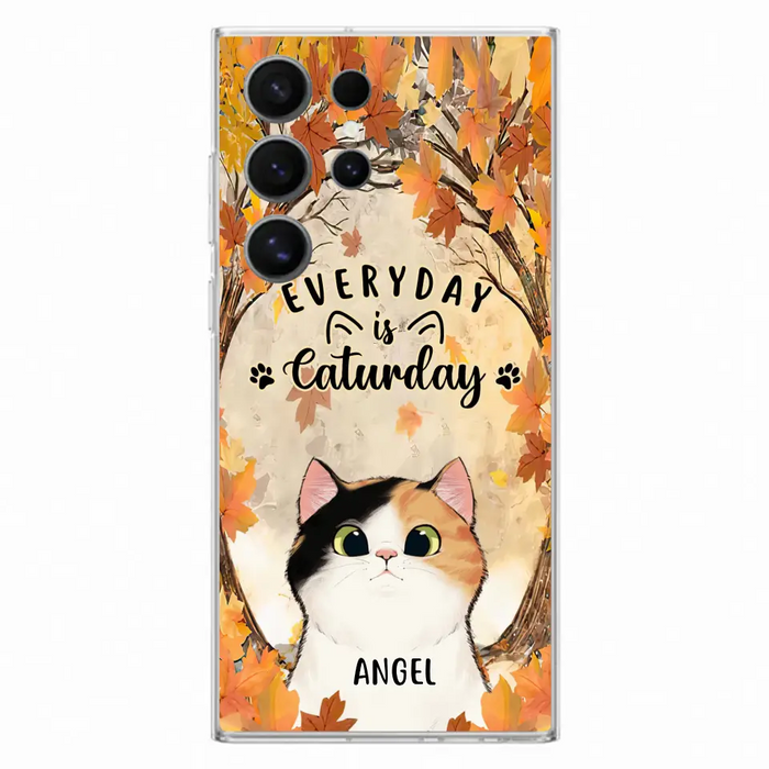 Custom Personalized Cat Phone Case For iPhone And Samsung - Gift Idea For Cat Lover - Up to 6 Cats - Everyday Is Caturday