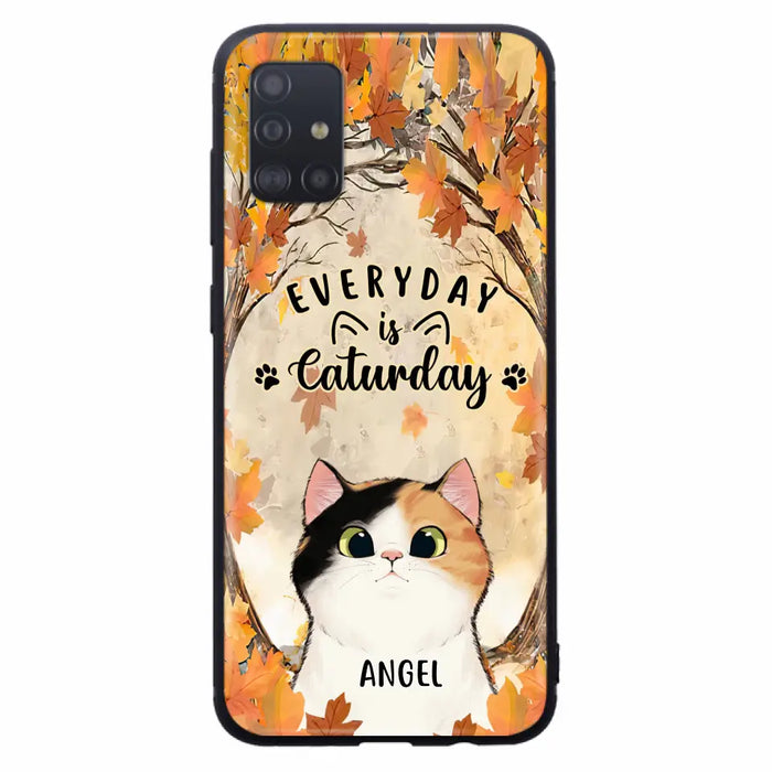 Custom Personalized Cat Phone Case For iPhone And Samsung - Gift Idea For Cat Lover - Up to 6 Cats - Everyday Is Caturday