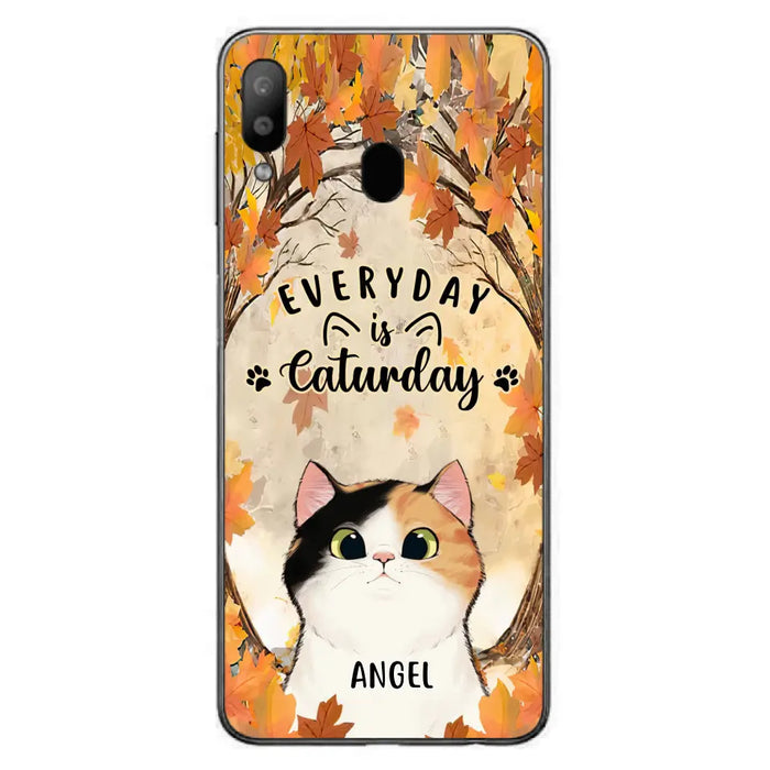 Custom Personalized Cat Phone Case For iPhone And Samsung - Gift Idea For Cat Lover - Up to 6 Cats - Everyday Is Caturday