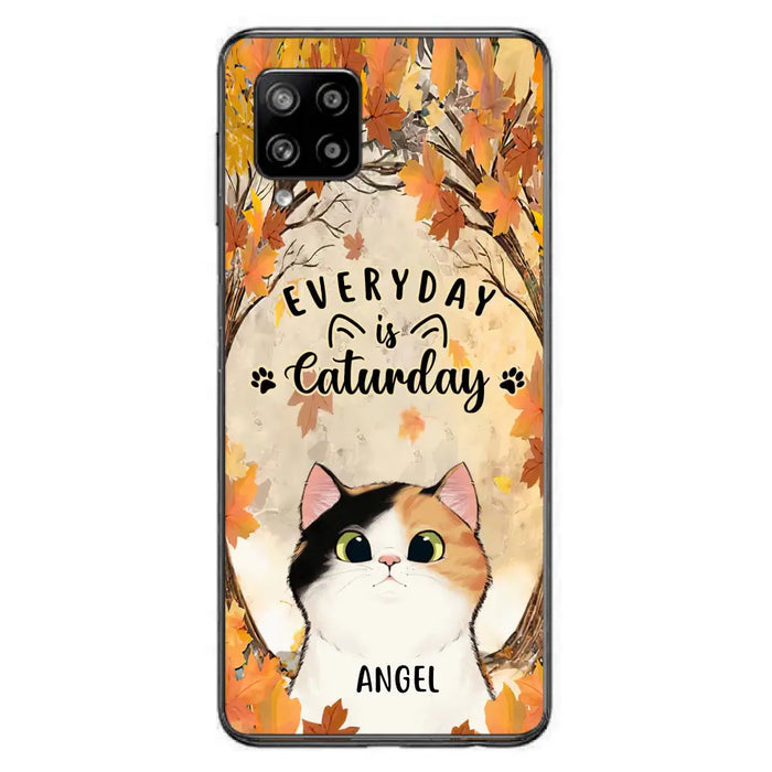 Custom Personalized Cat Phone Case For iPhone And Samsung - Gift Idea For Cat Lover - Up to 6 Cats - Everyday Is Caturday