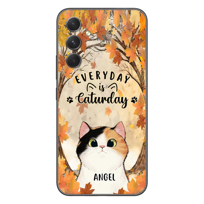 Custom Personalized Cat Phone Case For iPhone And Samsung - Gift Idea For Cat Lover - Up to 6 Cats - Everyday Is Caturday