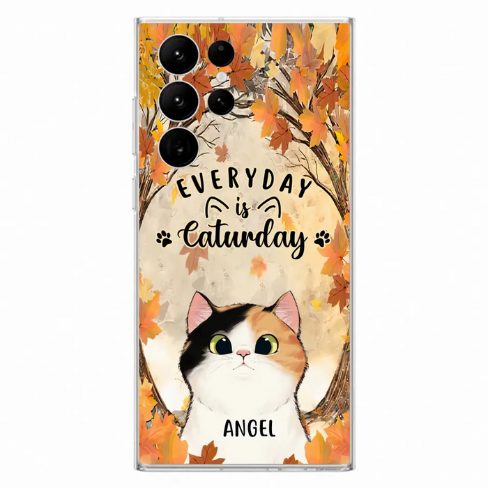 Custom Personalized Cat Phone Case For iPhone And Samsung - Gift Idea For Cat Lover - Up to 6 Cats - Everyday Is Caturday