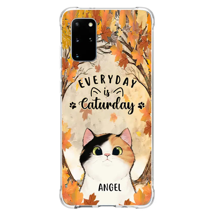 Custom Personalized Cat Phone Case For iPhone And Samsung - Gift Idea For Cat Lover - Up to 6 Cats - Everyday Is Caturday