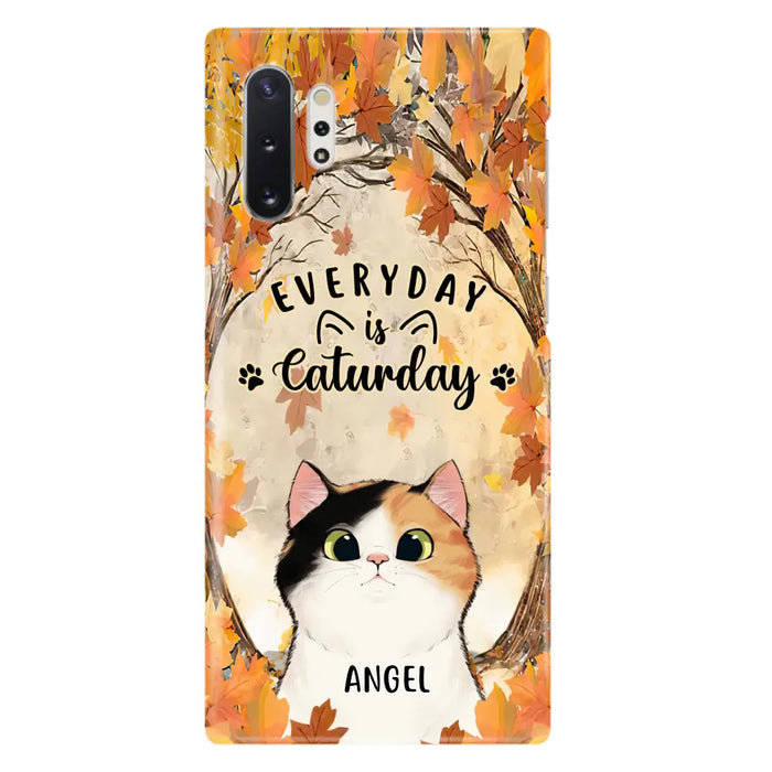 Custom Personalized Cat Phone Case For iPhone And Samsung - Gift Idea For Cat Lover - Up to 6 Cats - Everyday Is Caturday