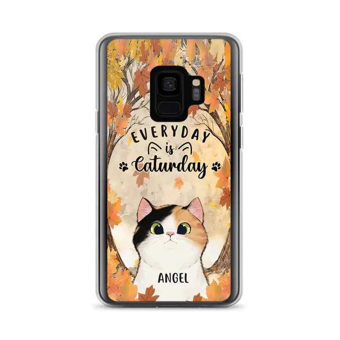 Custom Personalized Cat Phone Case For iPhone And Samsung - Gift Idea For Cat Lover - Up to 6 Cats - Everyday Is Caturday