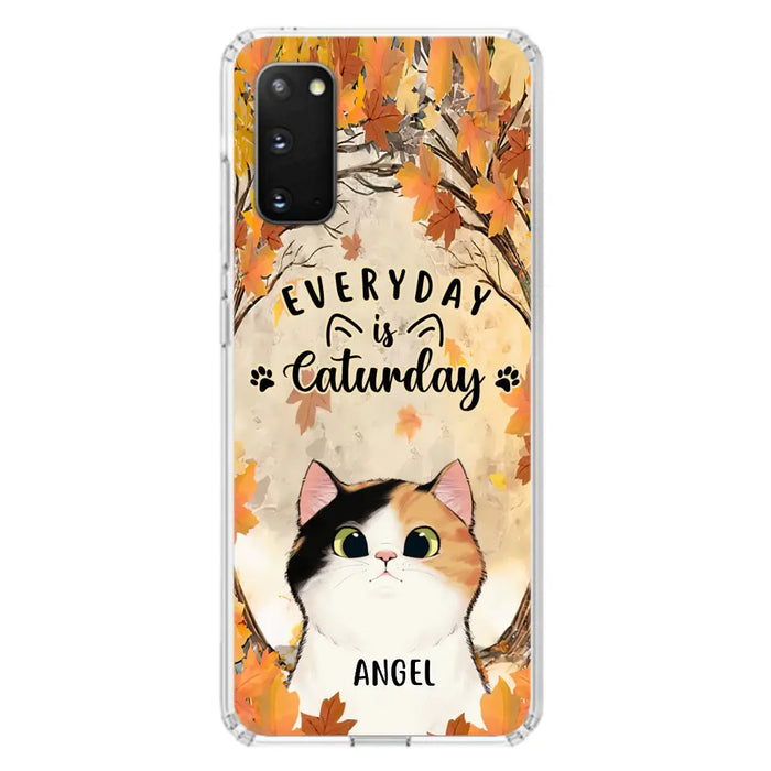 Custom Personalized Cat Phone Case For iPhone And Samsung - Gift Idea For Cat Lover - Up to 6 Cats - Everyday Is Caturday