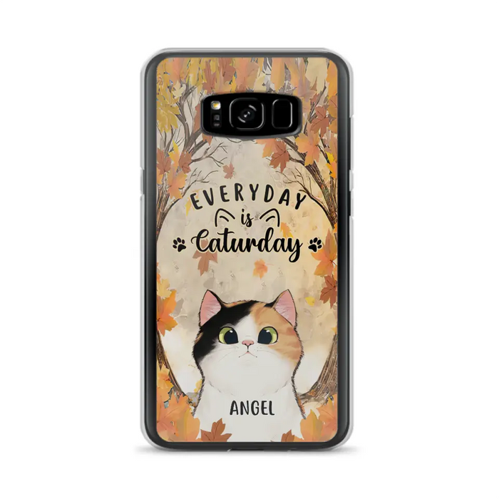 Custom Personalized Cat Phone Case For iPhone And Samsung - Gift Idea For Cat Lover - Up to 6 Cats - Everyday Is Caturday