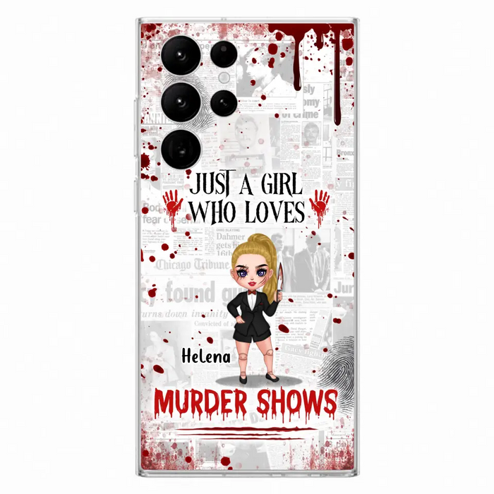 Personalized Witch Phone Case - Gift Idea For Witch Lover/ Halloween - Just A Girl Who Loves Murder Shows - Case For iPhone/Samsung