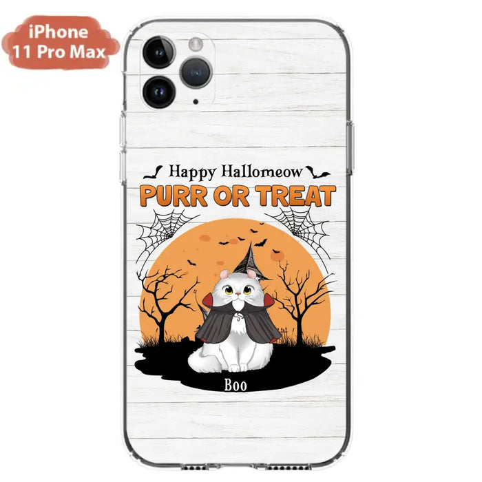 Custom Personalized Meowloween Phone Case - Up to 6 Cats - Halloween Gift Idea for Cat Lovers - Happy Hallomeow - Case for iPhone/Samsung