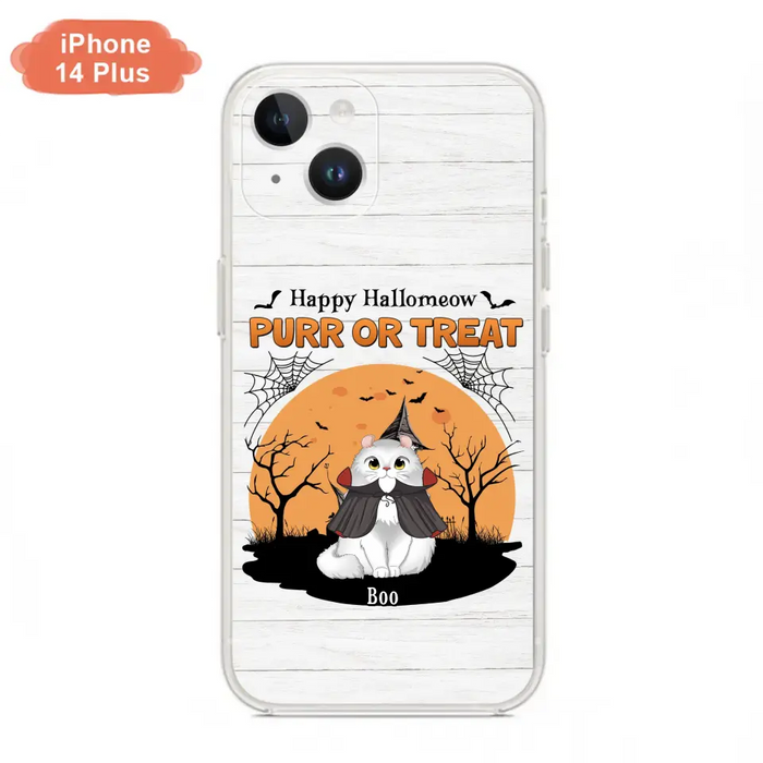 Custom Personalized Meowloween Phone Case - Up to 6 Cats - Halloween Gift Idea for Cat Lovers - Happy Hallomeow - Case for iPhone/Samsung