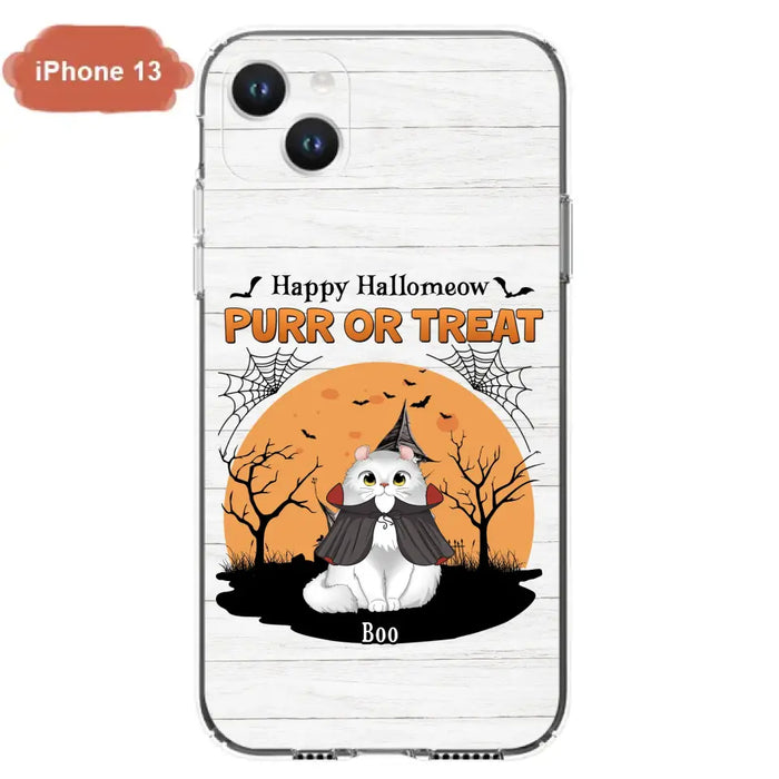 Custom Personalized Meowloween Phone Case - Up to 6 Cats - Halloween Gift Idea for Cat Lovers - Happy Hallomeow - Case for iPhone/Samsung