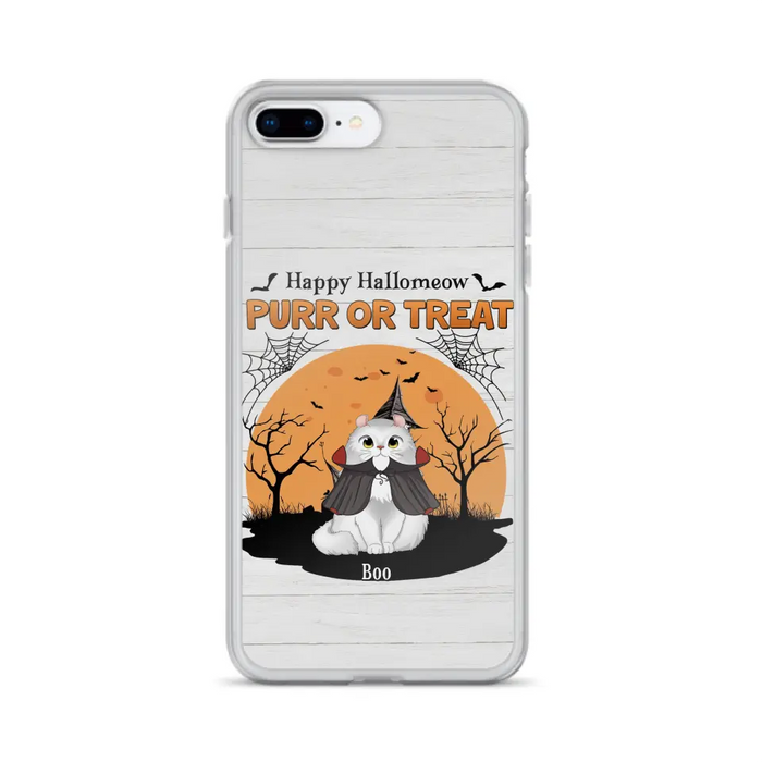 Custom Personalized Meowloween Phone Case - Up to 6 Cats - Halloween Gift Idea for Cat Lovers - Happy Hallomeow - Case for iPhone/Samsung