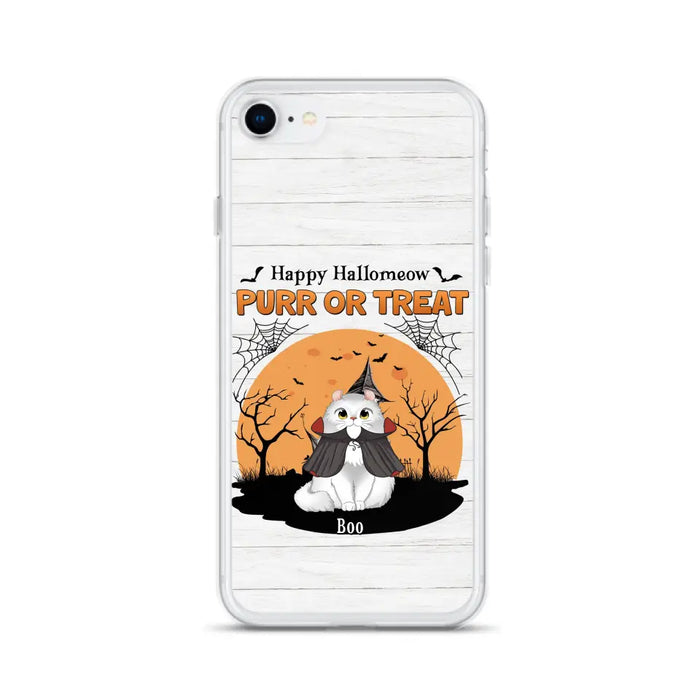 Custom Personalized Meowloween Phone Case - Up to 6 Cats - Halloween Gift Idea for Cat Lovers - Happy Hallomeow - Case for iPhone/Samsung