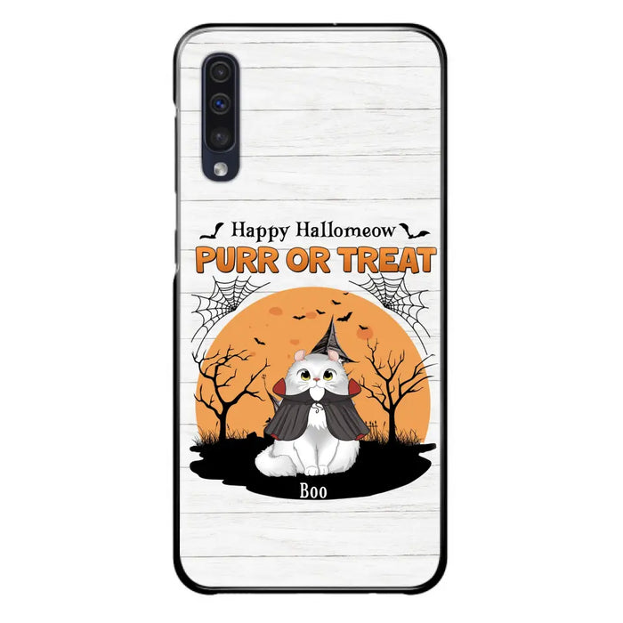 Custom Personalized Meowloween Phone Case - Up to 6 Cats - Halloween Gift Idea for Cat Lovers - Happy Hallomeow - Case for iPhone/Samsung