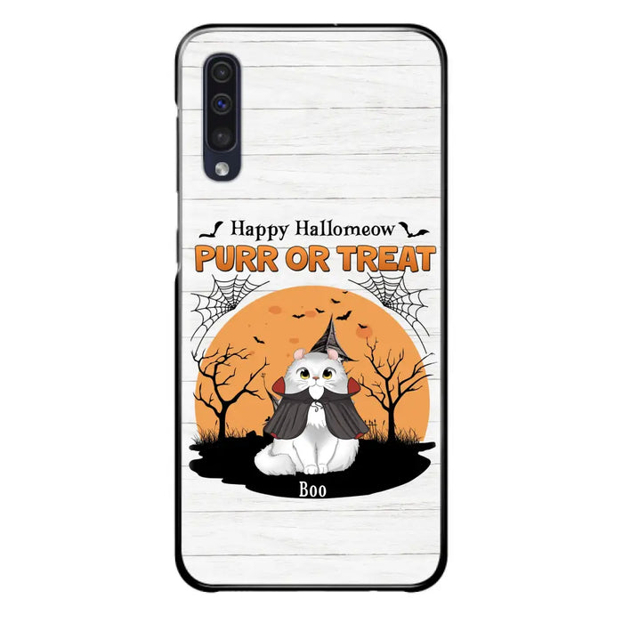 Custom Personalized Meowloween Phone Case - Up to 6 Cats - Halloween Gift Idea for Cat Lovers - Happy Hallomeow - Case for iPhone/Samsung