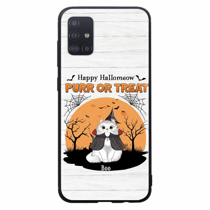 Custom Personalized Meowloween Phone Case - Up to 6 Cats - Halloween Gift Idea for Cat Lovers - Happy Hallomeow - Case for iPhone/Samsung