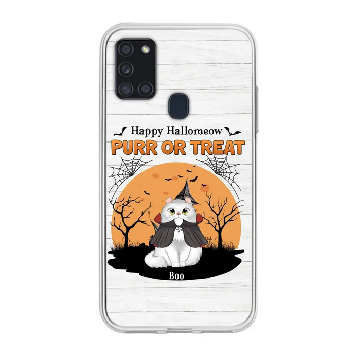 Custom Personalized Meowloween Phone Case - Up to 6 Cats - Halloween Gift Idea for Cat Lovers - Happy Hallomeow - Case for iPhone/Samsung