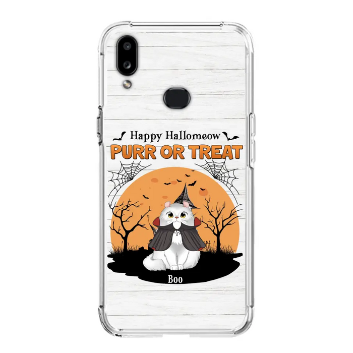 Custom Personalized Meowloween Phone Case - Up to 6 Cats - Halloween Gift Idea for Cat Lovers - Happy Hallomeow - Case for iPhone/Samsung