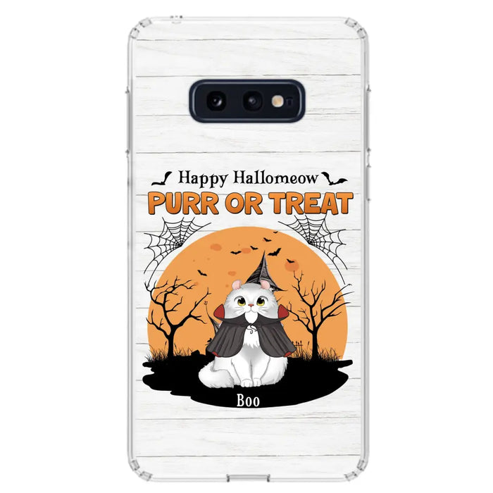 Custom Personalized Meowloween Phone Case - Up to 6 Cats - Halloween Gift Idea for Cat Lovers - Happy Hallomeow - Case for iPhone/Samsung