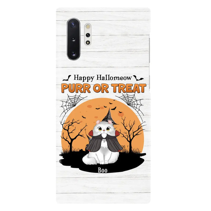 Custom Personalized Meowloween Phone Case - Up to 6 Cats - Halloween Gift Idea for Cat Lovers - Happy Hallomeow - Case for iPhone/Samsung