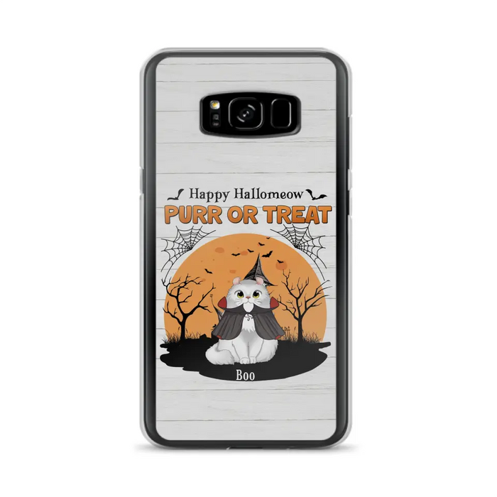 Custom Personalized Meowloween Phone Case - Up to 6 Cats - Halloween Gift Idea for Cat Lovers - Happy Hallomeow - Case for iPhone/Samsung