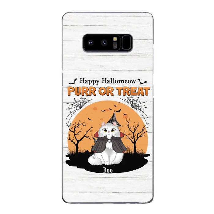 Custom Personalized Meowloween Phone Case - Up to 6 Cats - Halloween Gift Idea for Cat Lovers - Happy Hallomeow - Case for iPhone/Samsung