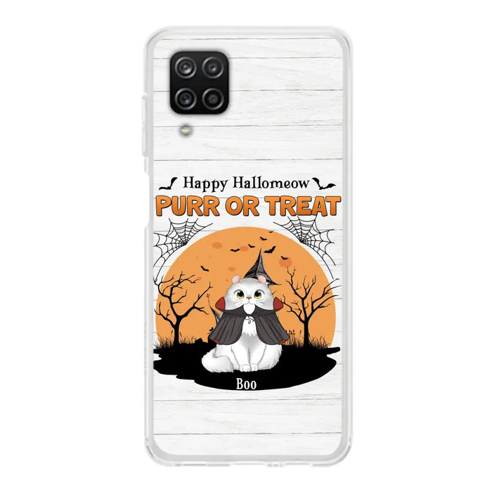 Custom Personalized Meowloween Phone Case - Up to 6 Cats - Halloween Gift Idea for Cat Lovers - Happy Hallomeow - Case for iPhone/Samsung