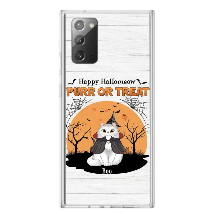 Custom Personalized Meowloween Phone Case - Up to 6 Cats - Halloween Gift Idea for Cat Lovers - Happy Hallomeow - Case for iPhone/Samsung