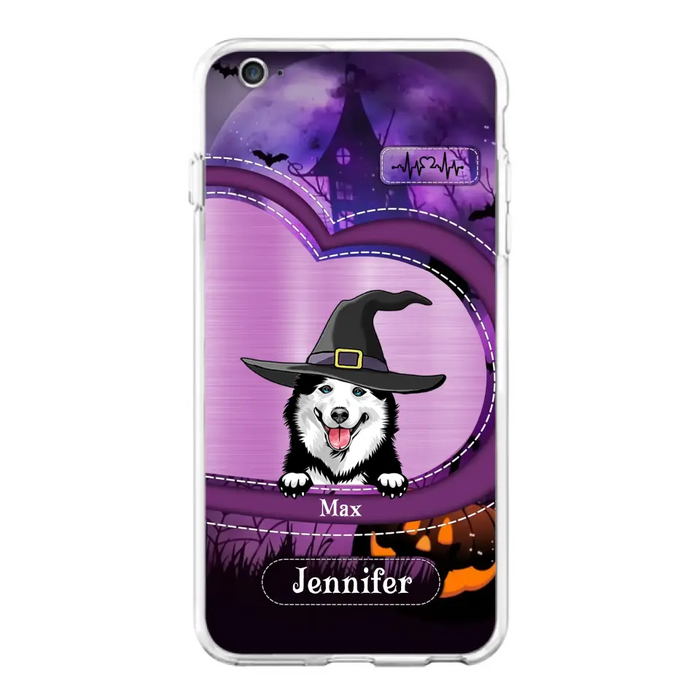 Custom Personalized Dog Halloween Phone Case - Gift Idea For Dog Lover/ Halloween - Upto 3 Dogs -  Case For iPhone/Samsung