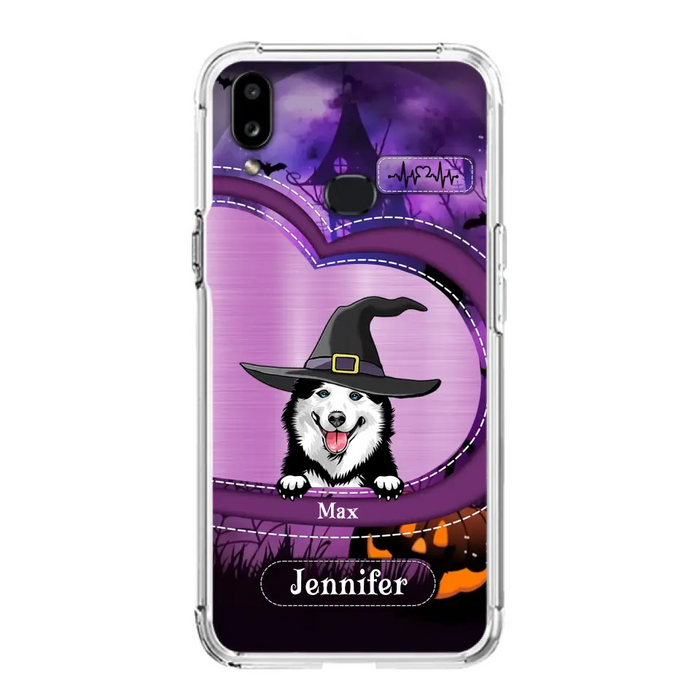 Custom Personalized Dog Halloween Phone Case - Gift Idea For Dog Lover/ Halloween - Upto 3 Dogs -  Case For iPhone/Samsung