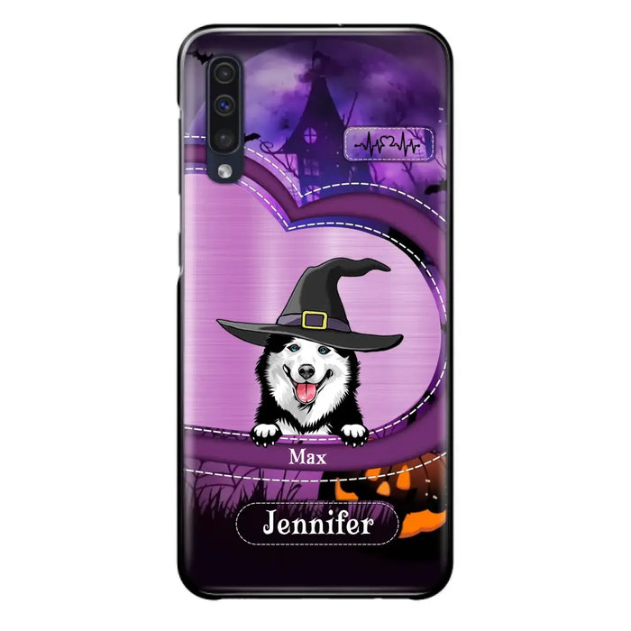 Custom Personalized Dog Halloween Phone Case - Gift Idea For Dog Lover/ Halloween - Upto 3 Dogs -  Case For iPhone/Samsung