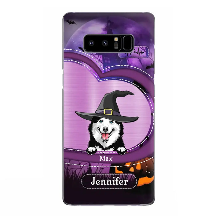 Custom Personalized Dog Halloween Phone Case - Gift Idea For Dog Lover/ Halloween - Upto 3 Dogs -  Case For iPhone/Samsung