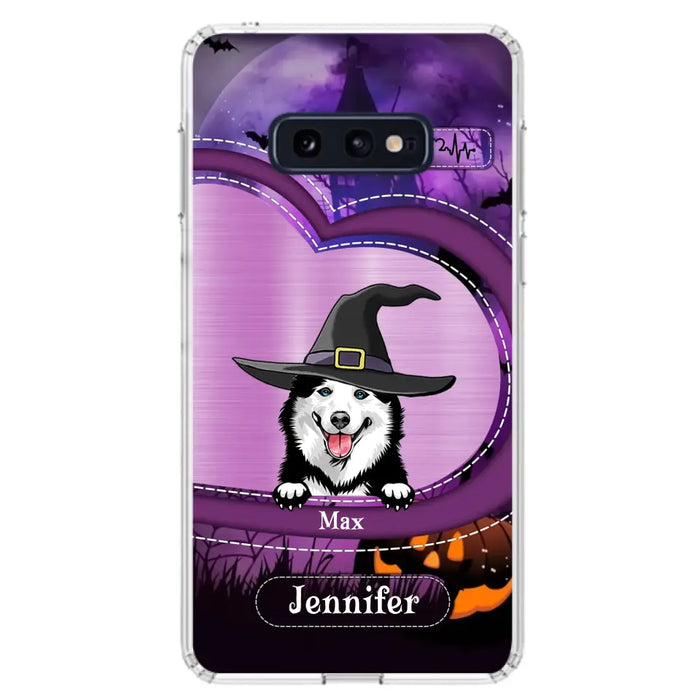 Custom Personalized Dog Halloween Phone Case - Gift Idea For Dog Lover/ Halloween - Upto 3 Dogs -  Case For iPhone/Samsung