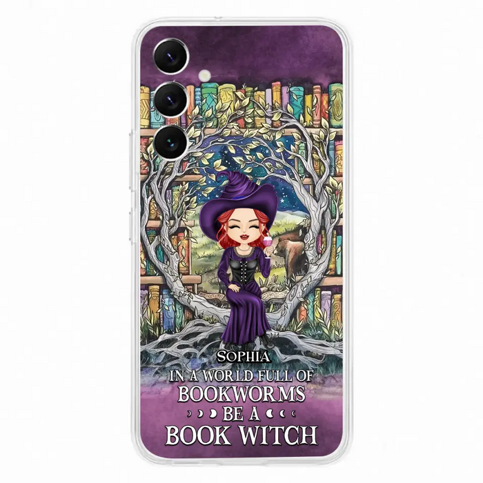 Personalized Witch Phone Case - Halloween Gift Idea For Witch Lovers/Book Lovers - In A World Full Of Bookworms Be A Book Witch - Case For iPhone/Samsung