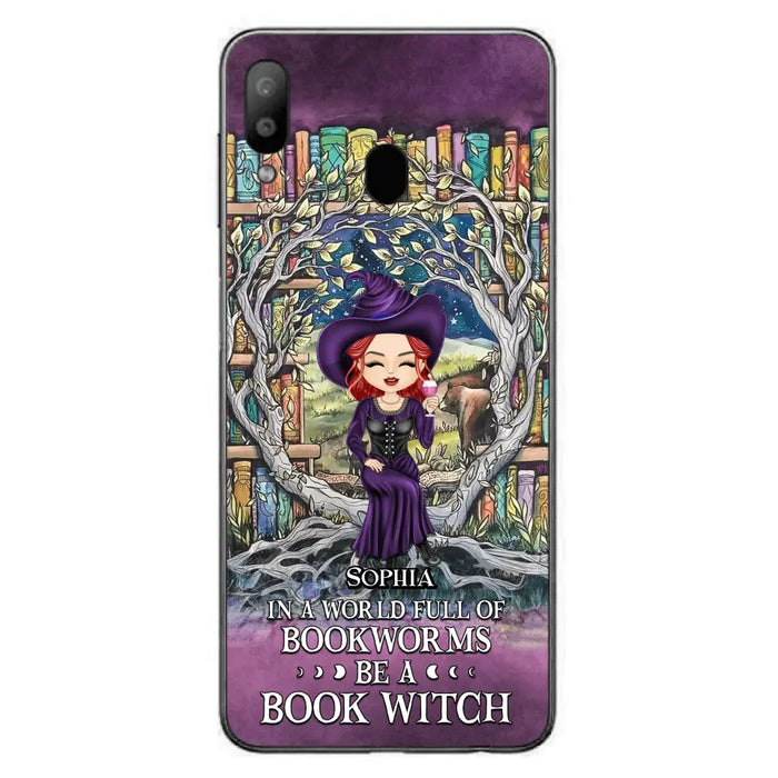 Personalized Witch Phone Case - Halloween Gift Idea For Witch Lovers/Book Lovers - In A World Full Of Bookworms Be A Book Witch - Case For iPhone/Samsung