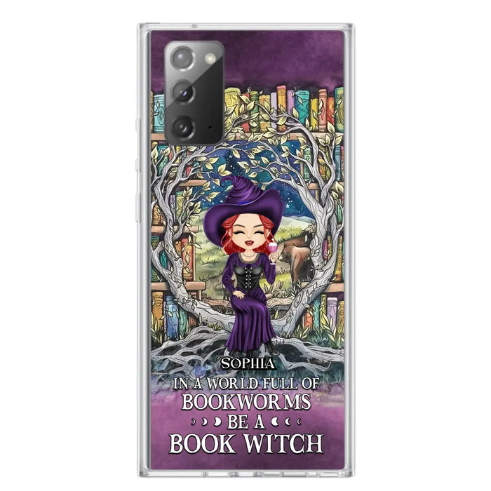 Personalized Witch Phone Case - Halloween Gift Idea For Witch Lovers/Book Lovers - In A World Full Of Bookworms Be A Book Witch - Case For iPhone/Samsung