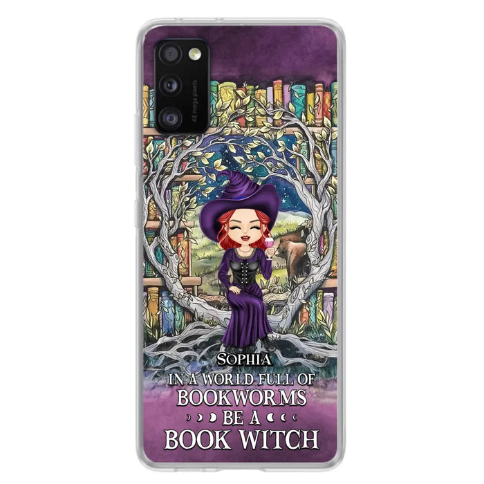 Personalized Witch Phone Case - Halloween Gift Idea For Witch Lovers/Book Lovers - In A World Full Of Bookworms Be A Book Witch - Case For iPhone/Samsung