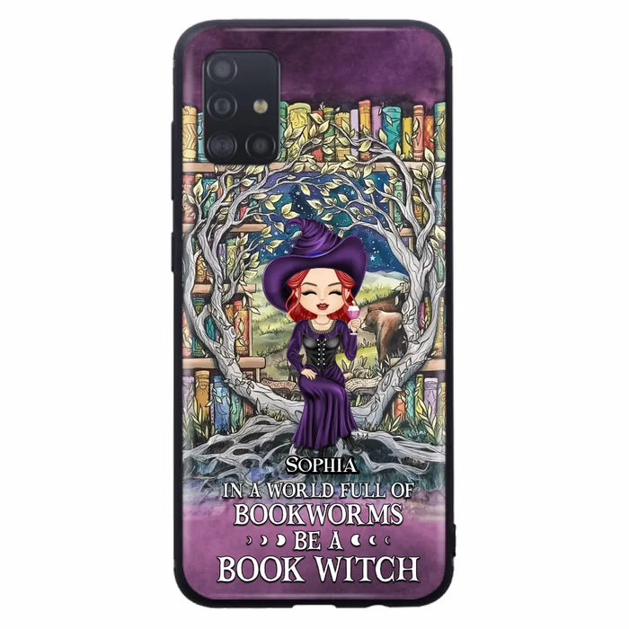 Personalized Witch Phone Case - Halloween Gift Idea For Witch Lovers/Book Lovers - In A World Full Of Bookworms Be A Book Witch - Case For iPhone/Samsung