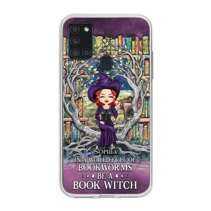 Personalized Witch Phone Case - Halloween Gift Idea For Witch Lovers/Book Lovers - In A World Full Of Bookworms Be A Book Witch - Case For iPhone/Samsung