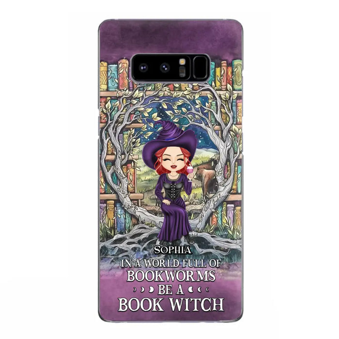 Personalized Witch Phone Case - Halloween Gift Idea For Witch Lovers/Book Lovers - In A World Full Of Bookworms Be A Book Witch - Case For iPhone/Samsung