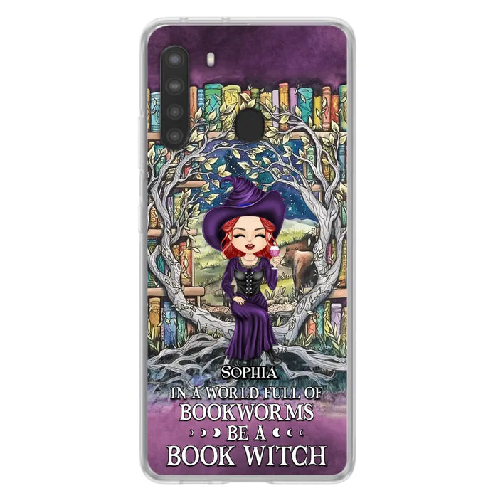 Personalized Witch Phone Case - Halloween Gift Idea For Witch Lovers/Book Lovers - In A World Full Of Bookworms Be A Book Witch - Case For iPhone/Samsung