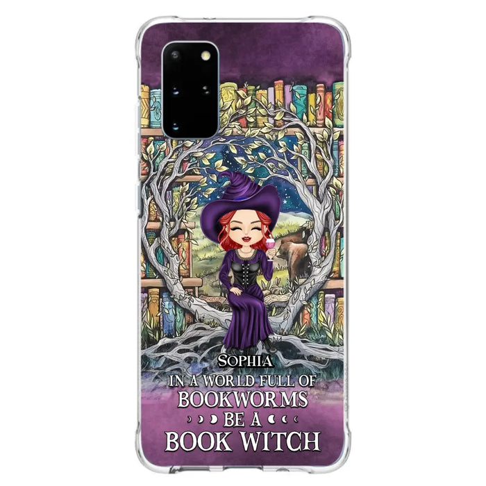 Personalized Witch Phone Case - Halloween Gift Idea For Witch Lovers/Book Lovers - In A World Full Of Bookworms Be A Book Witch - Case For iPhone/Samsung