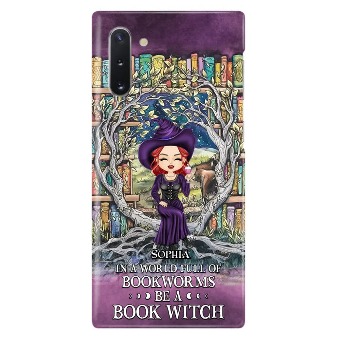 Personalized Witch Phone Case - Halloween Gift Idea For Witch Lovers/Book Lovers - In A World Full Of Bookworms Be A Book Witch - Case For iPhone/Samsung