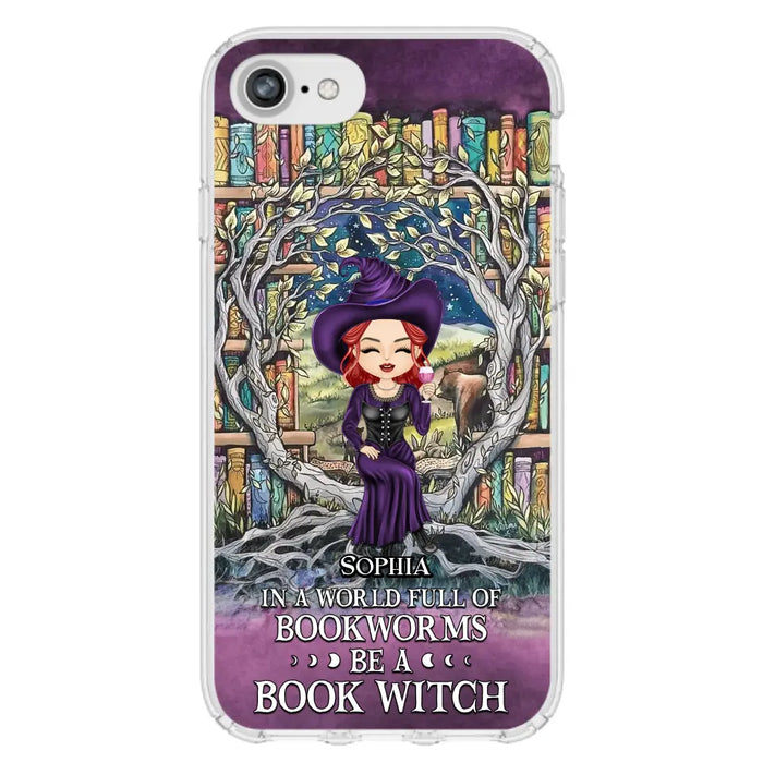 Personalized Witch Phone Case - Halloween Gift Idea For Witch Lovers/Book Lovers - In A World Full Of Bookworms Be A Book Witch - Case For iPhone/Samsung