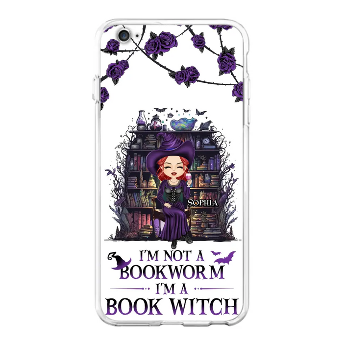 Personalized Witch Phone Case - Halloween Gift Idea For Witch Lovers/Book Lovers - I'm Not A Book Worm I'm A Book Witch - Case For iPhone/Samsung