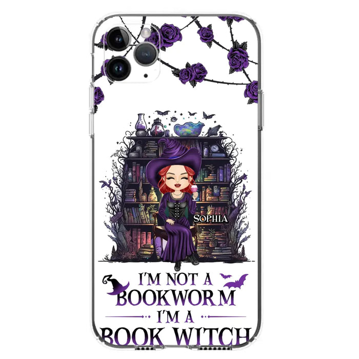 Personalized Witch Phone Case - Halloween Gift Idea For Witch Lovers/Book Lovers - I'm Not A Book Worm I'm A Book Witch - Case For iPhone/Samsung