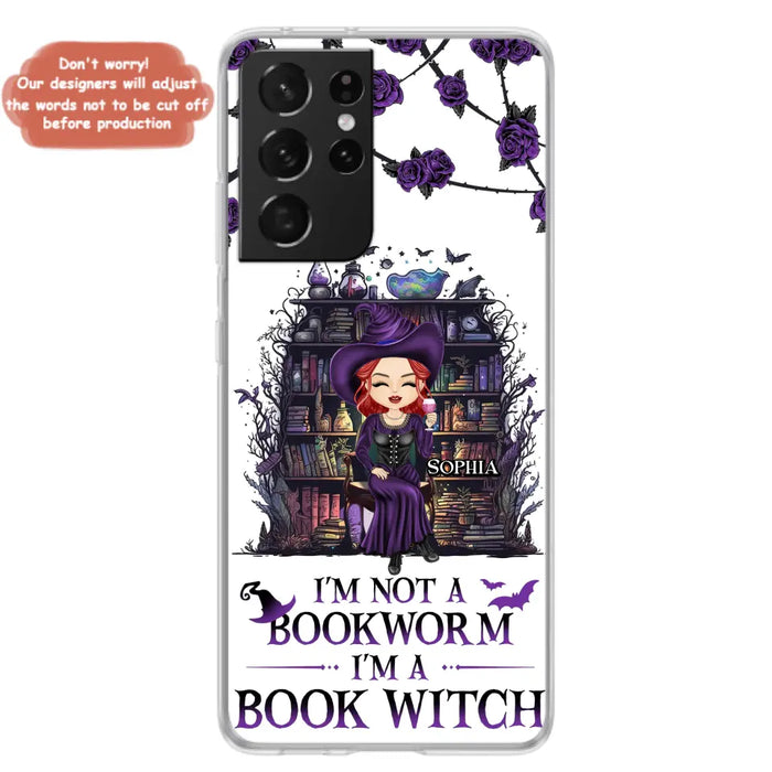 Personalized Witch Phone Case - Halloween Gift Idea For Witch Lovers/Book Lovers - I'm Not A Book Worm I'm A Book Witch - Case For iPhone/Samsung