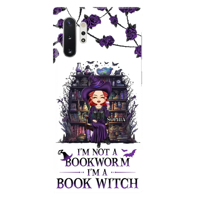 Personalized Witch Phone Case - Halloween Gift Idea For Witch Lovers/Book Lovers - I'm Not A Book Worm I'm A Book Witch - Case For iPhone/Samsung