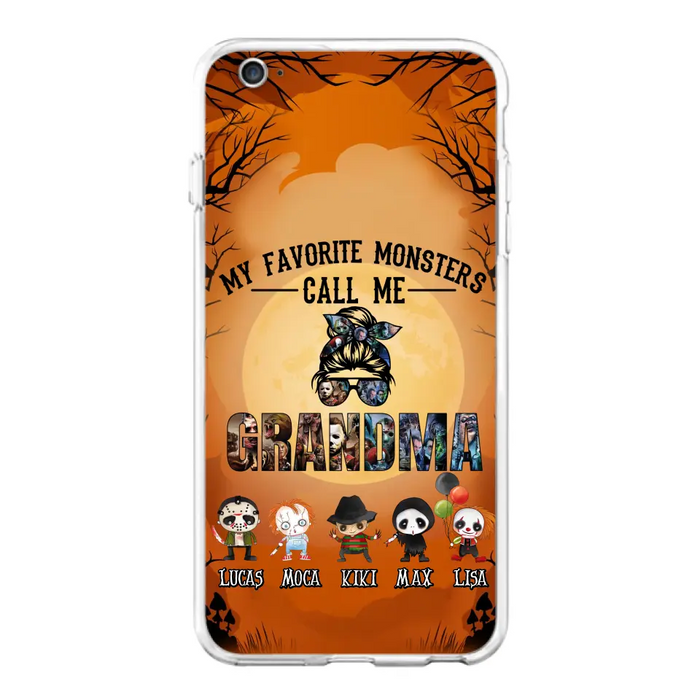 Personalized Halloween Phone Case - Halloween Gift Idea for Halloween - Upto 5 Characters - My Favorite Monsters Call Me Grandma - Case For iPhone/Samsung